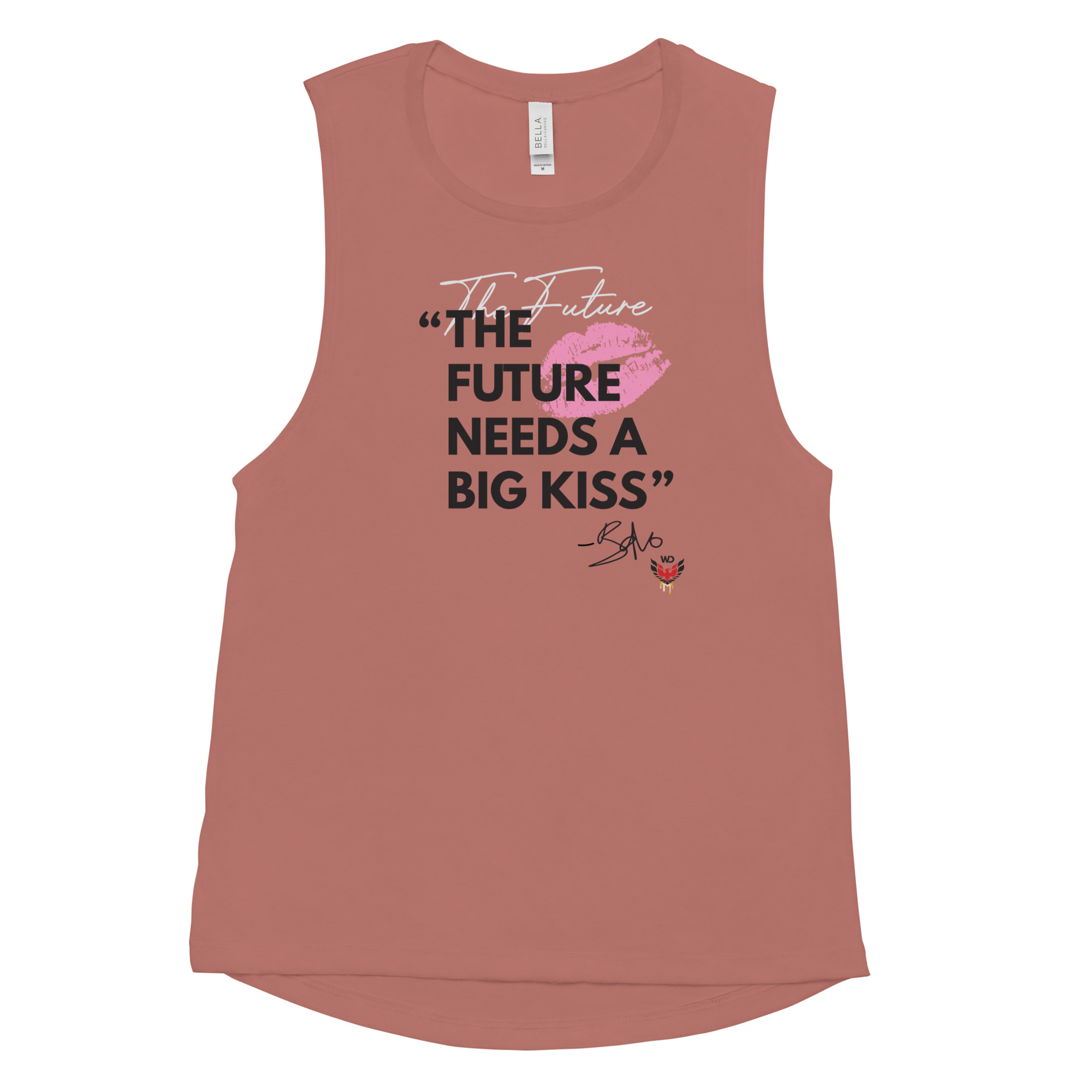 “The Future Needs a Big Kiss” Ladies’ Tank - Image 3